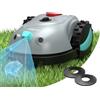 YARDCARE V100 Robot Tagliaerba a Batteria con Navigazione Visiva, Taglio a Spirale, Rilevamento di 150 Ostacoli, Robot Tosaerba Elettrico Fino a 150m², Robot Tosaerba Eelettrico con Lame di Ricambio