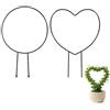APKOL Supporto per Piante da Interno Set di 2, Cuore & Rotondo 2.8mm | Reggipiante Metallo Griglia Robusta per Piante Rampicanti, Edera & Fiori Decorazioni Casa