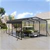 NAIZY Carport - Tenda da garage in metallo, 4,5 x 3 x 2,5 m, resistente all'inverno, tetto in acciaio verniciato a polvere, con tetto in lamiera d'acciaio colorato da 0,25 mm, per auto, moto, barbecue