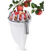 com-four® Raccoglifrutta Metallo Ø 15cm, Raccoglitore per Raccolta | Raccoglifrutta con sacchetto senza manico - Metallo per mele e pere
