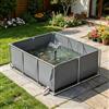 Ddasam Serbatoio Temporaneo per Pesci d'Acqua Salata - Tela in PVC con Telaio per Stoccaggio Acqua e Allevamento | Laghetto Pieghevole Fuori Terra Multiuso（1.5×1×0.6m）
