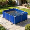 Ddasam Vasca Acquacoltura Grande con Supporto - Laghetto in PVC per Pesci, Gamberi e Avannotti, Portatile per Allevamento e Osservazione | Struttura Zincata Antistrappo（1.5×1×0.6m）