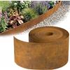 Kezidhp Bordura per Aiuola 5m x 15cm | Effetto ruggine, tagliabile, resistente - perfetta per aiuole, vialetti, alberi e giardini rocciosi