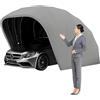 EMHKNLD Carport In Acciaio Inox, Carport Grigio Semiautomatico, Tettoia Pieghevole E Resistente Per Auto, Garage Mobile Per Auto, 5,9 x 2,7 x 2,45 m