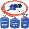catering Parts UK Regolatore di gas da campeggio tipo 30 Mbar con tubo da 1 m + 2 clip adatto per bombole a gas CAMPINGAZ 907 904 901