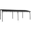 Fisinber Gazebo da giardino, 6 x 3 x 2,55 m, pergola, tettoia per terrazza, antracite, gazebo in acciaio verniciato a polvere, protezione solare per terrazza e giardino