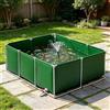 Ddasam Piscina Acquario Fuori Terra - Laghetto in Tela di PVC per Koi e Pesci Ornamentali, con Telaio in Acciaio e Valvola di Scarico | Facile da Montare（1.5×1×0.6m）