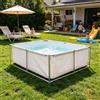 Ddasam Grande Laghetto per Pesci in PVC con Telaio - Struttura in Acciaio, Impermeabile e Antistrappo, per Carpe Koi, Tartarughe e Pesci da Esterno（1.5×1×0.6m）