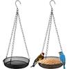 Hitopin 2 Pezzi Nero Mangiatoia per Uccelli in Rete, Mangiatoia per Uccelli da Appendere Rotondo, Mangiatoia per Uccelli in Metallo, Mangiatoia per Uccelli da Appendere, Adatto per Giardino,Patio