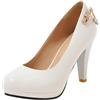 Lroey Reoly Décolleté Donna, Scarpe Tacco a Cono Eleganti Scarpe da Sposa Tacco Alto Punta Rotonda con Plateau con Cristalli, Numero 31-47