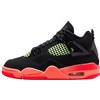 NIKE Air Jordan 4 Retro Junior Scarpe (Nero/Bright Mango/Bearly Bolt/Infrared 23)