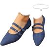 AMOUSDRDR Ballerine ortopediche in pelle scamosciata Mary Jane da donna, a punta, in pelle scamosciata, morbide e confortevoli, scarpe da balletto ortopediche Mary Jane