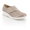ENVAL SOFT Scarpe da Donna con Zeppa in Pelle Beige Tinta Unita Ballerina Sportiva con Chiusura in Velcro EU 37