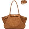 Makukke Borsa Shopper da Donna Grande in Ecopelle Scamosciata - Borsa a Tracolla e Hobo Bag 3 in 1 - Elegante Borsa Tote per l'università, l'ufficio e la Vita Quotidiana