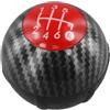 Vidonergy Pomello del cambio a 6 marce per Fiat 500 500C 2012 - 2018 - Sfera del cambio in fibra di carbonio, compatibile OEM 55344048, sostituzione diretta manuale testa (rosso)