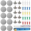 trso Kit Riparazione Cielo Auto, 65 Puntine per cielo auto, con metro, cacciavite e 60 spilli colorati, fissaggio per rivestimento tetto auto scivolato