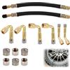 Wafuesh Adattatore di prolunga valvola - 45 90 135 gradi valvole angolari con 12 tappi e 2 tubi di prolunga, ideale per valvole Schrader su auto, moto, biciclette