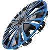 TOKIDNY Coprimozzi Per Auto 15 Pollici in Pp Anello Decorativo in Acciaio, Copricerchi Per Autoveicoli, Design Bicolore Nero-blu, Facile Installazione Per Uso Veicolare Quotidiano