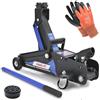 Verda Cric idraulico 2T, 140 - 310 mm + cuscinetto in gomma + guanti di montaggio + cavalletto, cric sollevatore, fuoristrada, SUV, jeep, camper auto professionale (altezza di sollevamento 140 - 310 mm)