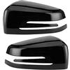 CAGUYLONA 2 pezzi Copri specchietto retrovisore laterale per Mercedes A B C E CLS CLA GLA GLK, copertura per specchietto esterno in plastica ABS di qualità automobilistica con protezion (Nero brillante)