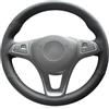 MEWANT Coprivolante da cucire nero per Mercedes W205 C117 C218 | Su misura per Mercedes W205, C117, C218, W213, X156, X253, W166, X166, W447, W470, in ecopelle, traspirante, durevole