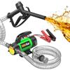 TaskStar Pompa Travaso Gasolio 12V Carburante Elettrica Portatile 50 L/min | con Pistola, Filtro e Tubi flessibili per Gasolio e Cherosene, Trattori, Camion, Macchinari Agricoli, Generatori e Barche