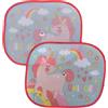CARTOON Tendine parasole laterali per bambini Unicorno coppia di tendine per auto 44 x 35 cm protezione raggi UV