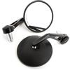 evomosa 4'' Specchio laterale per moto manubrio specchio E24 rotonda laterale per cafe racer bobber chopper scooter (Nero)