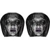 Generico Copri poggiatesta Ghost Face per auto protezione per poggiatesta spaventosa | Maschere per il viso dei fantasmi di Halloween, ac-cessori per auto horror per camion auto Tessuto elastico lavabile