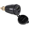 Butyge Caricatore impermeabile per moto, con connettore DIN QC3.0 USB e alimentatore di rete di tipo C da 30 W