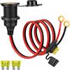 vsshe Presa Accendisigari Auto con Cavo Prolunga 1 Metro, 14AWG Prolunga Accendisigari 12V/24V, Convertitore a Presa Accendisigaris con 20A Fusibile, per Camper Caravan Frigo Compressore