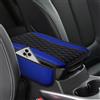 HIAHXC Copertura per console centrale in pelle patchwork con tasche laterali, elegante copertura per bracciolo per sedile auto, decorazione per interni auto, SUV, camion (nero)
