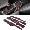 MARCHFA Anti-polvere Antiscivolo per Fiesta 2009 2010 2011 2012 2013 2014 2015 2016 2017 Accessori Auto Tappetino per Console Centrale Tappetino per Porta 10Pcs (Rosso)