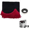 ANEELV - Tende per camion con nappe, parasole per tutti i camion, offre protezione solare per camion (nero, nappe rosse)