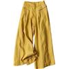 Chanpning Pantaloni Gonna Donna in Lino Cotone Pantaloni Estivi 7/8 Pantalone Gamba Larga Leggeri Larghi Stile Versatile Bohème Adatti per Donne Adulte per Vacanze Uscite e Occasioni Casual