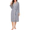 Wikoan Vestaglia Invernale da Donna a Nido D'ape | Vestaglia Lunga e Calda per I'autunno-Inverno-Comodi Sleepwear da Casa