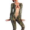 YIOTMOP Medusa Catsuit per Donna - Combinazione Elastica con Motivo | Body a maniche lunghe con stampa 3D e contorno del petto, aderente, per Halloween, carnevale, cosplay, festival