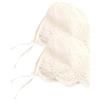 SOPOTUTU Cappello per Neonata in Pizzo Beige 2 Pezzi, Berretto Traspirante Chiusura Sicura per Battesimo e Servizi Fotografici