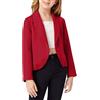 TYUSGH Giacca blazer da ragazza, tinta unita, con risvolto, aperto sul davanti, a maniche lunghe, blazer corti, scialle, cappotti scolastici per bambini e ragazze, taglia 5-14 anni
