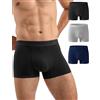 CLOSEMATE Boxer Uomo in Viscosa di bambù Confezione da 3 | Boxer uomo in viscosa bambù, traspirante, asciugatura rapida, taschino capiente e cavallo 7,5 cm per comfort leggero.