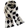 HULKAY IDOTSEZU Sciarpa Donna Sciarpa di Diamanti Invernale - Sciarpa Corta Corta da Donna A Maglia Fitta con Sciarpa Calda da Donna-in Bianco E Nero