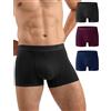 CLOSEMATE Boxer Uomo in Viscosa di bambù Confezione da 3 | Boxer uomo in viscosa bambù, traspirante, asciugatura rapida, taschino capiente e cavallo 7,5 cm per comfort leggero.