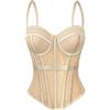 Leaomuny Corsetto Donna Elegante Modellante, Corsetti Bustino Stringivita Halloween, Top Vintage Vampiro Rinascimentale, Corpetto con Spalline Stile Gotico, Per Halloween Carnevale Natale Balli Feste