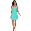 RPLIFE Abito sottoveste turchese da donna, scollo a V, senza maniche, camicie da notte per donne, S