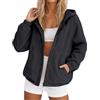 Generisch Giacca antipioggia da donna, corta, per escursionismo, antivento, leggera, traspirante, con coulisse e tasca, abbigliamento sportivo da donna