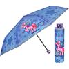PERLETTI Ombrello Unicorno Bambina Mini - Ombrellino Pieghevole Bimba Blu con Stelle - Resistente Antivento Apertura Manuale e Dettagli Riflettenti 5 6 7 Anni - Cool Kids - Diametro 91 cm (Blu)