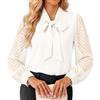 GRACE KARIN Camicetta da donna a maniche lunghe con fiocco in chiffon per | Vintage Retro Pizzo Top Formale Business Ufficio Lavoro Camicie 2026 Elegante Casual Top Sera Appuntamento Notte Camicette