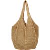 JUCHRZEY Borsa all'uncinetto da donna Borsa cava Borsa a mano vuota Borsa estiva in corda di cotone di grande capacità Borsa da spiaggia retrò for le vacanze