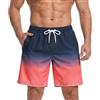 Donason Costume Uomo Mare Pantaloncini da Bagno ad Asciugatura Rapida Traspirante Costume da Bagno Uomo con Fodera Rete Calzoncini da Nuoto Piscina Spiaggia con Tasche con Cerniera e Coulisse