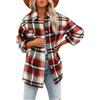 Rayson Camicia Donna a Quadri Invernale con Risvolto Elegante Casual Cappotto Corto Donna Tartan Coat Cappotti Scozzese Colorati